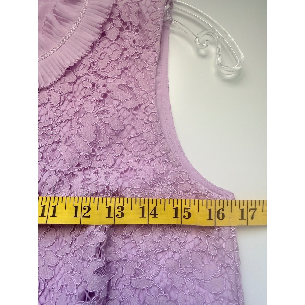J.Crew Lace Top Women XS Lilac Romantic, Feminine Ruffle Collar Sleeveless - Picture 6 of 9